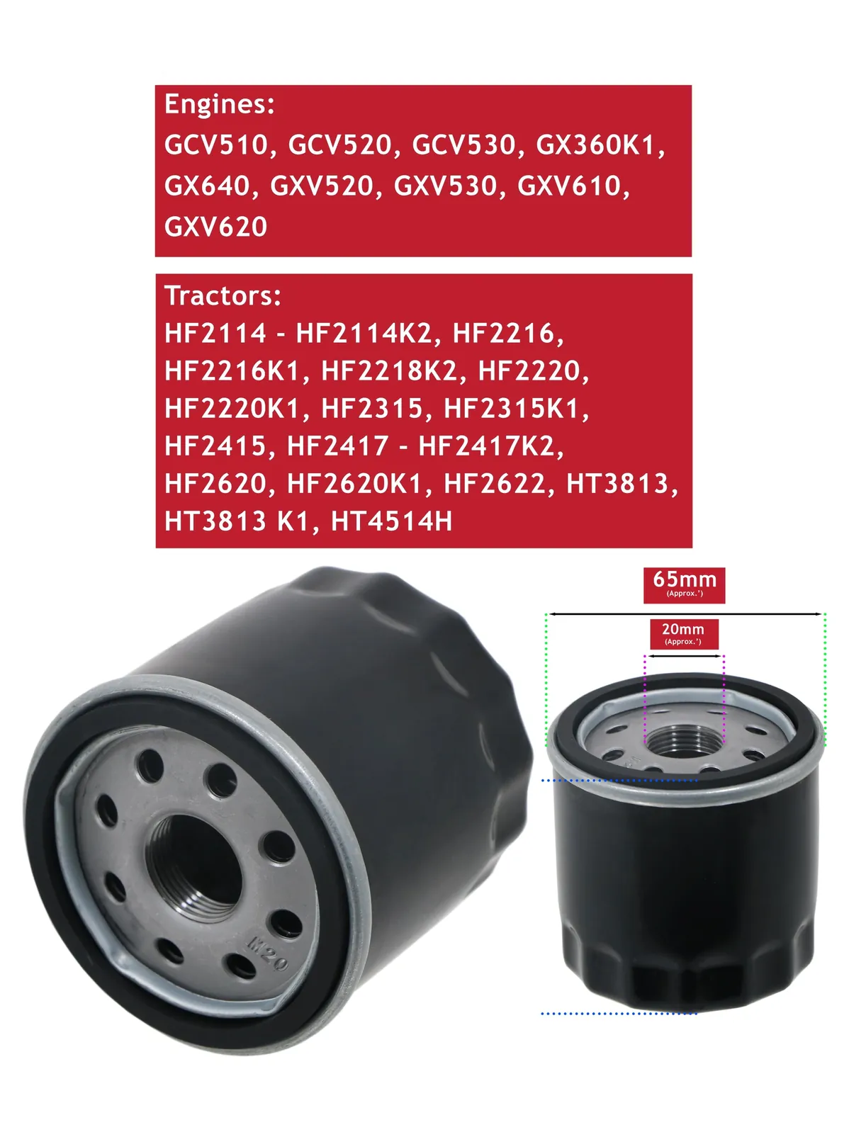 Honda Oil Filter - Fits GCV510/520/530, GX360K1, GX640, GXV520/530