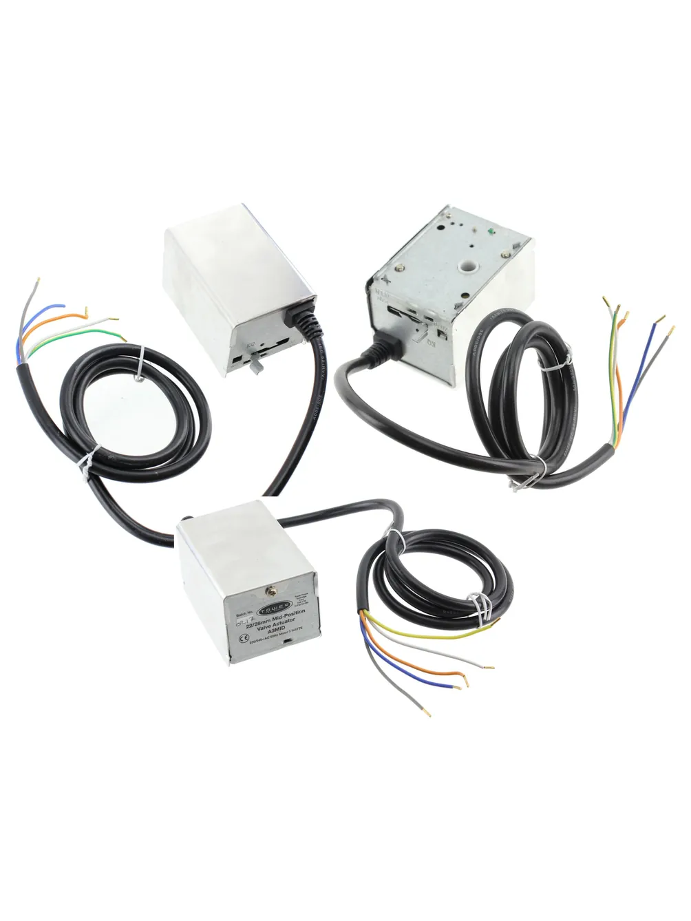 Honeywell V4073 3‑Port Motorized Zone Valve, Mid‑Position, 22/28 mm