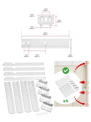 Hoover Fridge Door Slide Bracket Kit – 4 Mounting Brackets for Repair