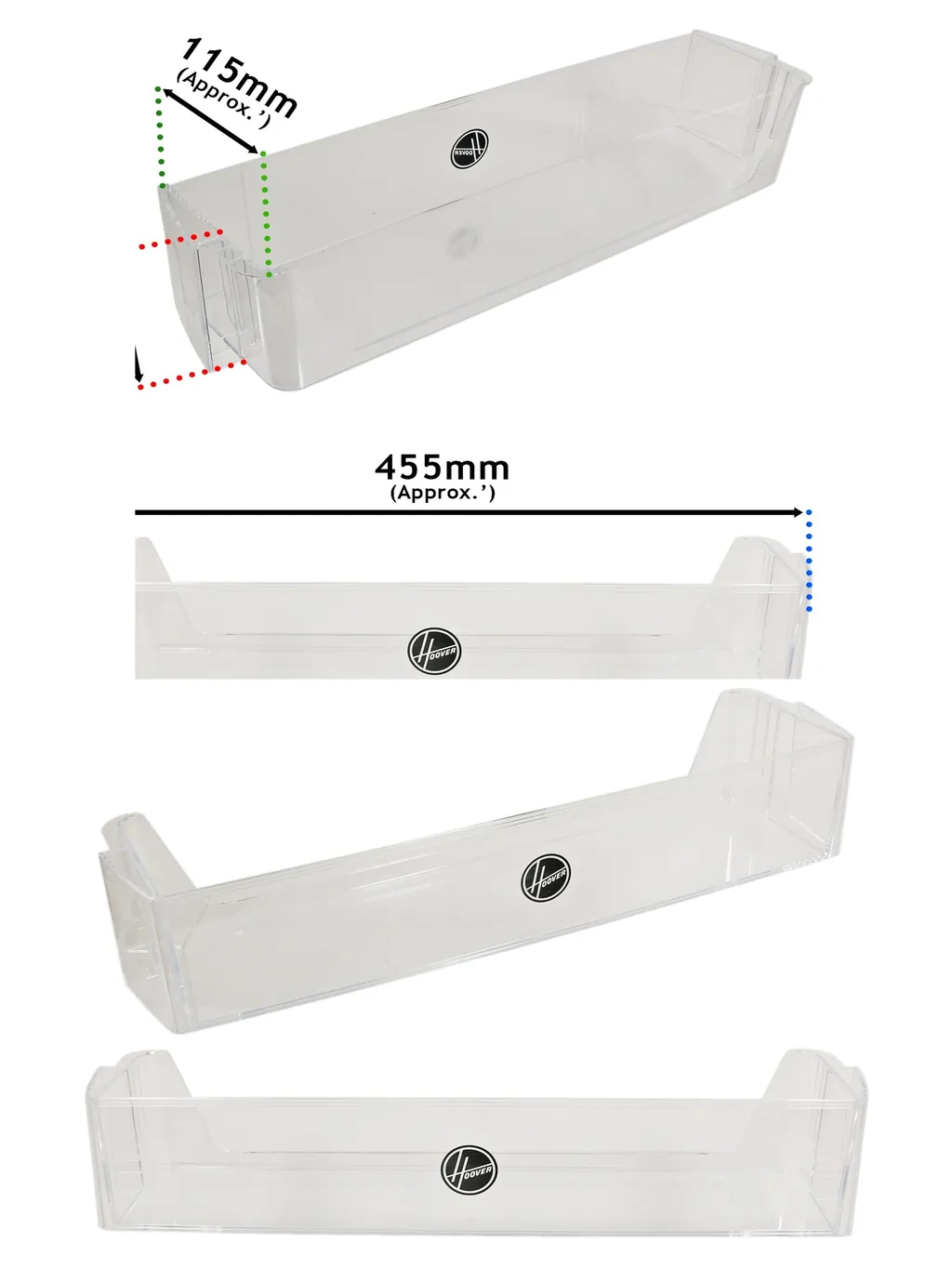 Hoover Fridge Freezer Lower Door Bottle Shelf – H1826MNB5 Replacement