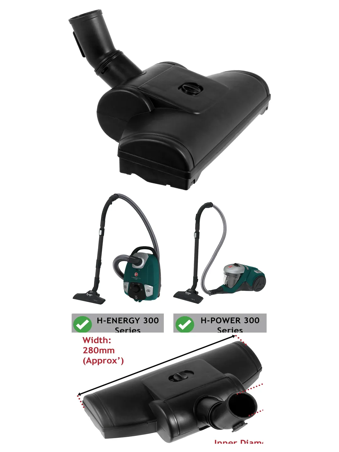 Hoover H‑ENERGY H‑POWER 300 Turbo Brush Head 35mm Replacement