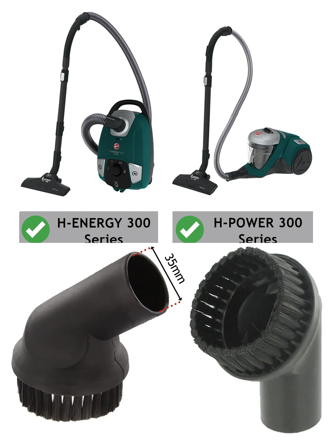 Hoover H-POWER 300 Round Dusting Brush - 35mm Replacement Tool