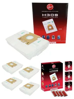 Hoover H30S Telios Vacuum Dust Bag Pack of 4 + 20 Fresheners