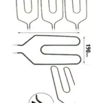 Hotpoint 850W Night Storage Heater Element – Crank Neck, 2‑Pin