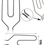 Hotpoint 850W Night Storage Heater Element – Crank Neck, 2‑Pin
