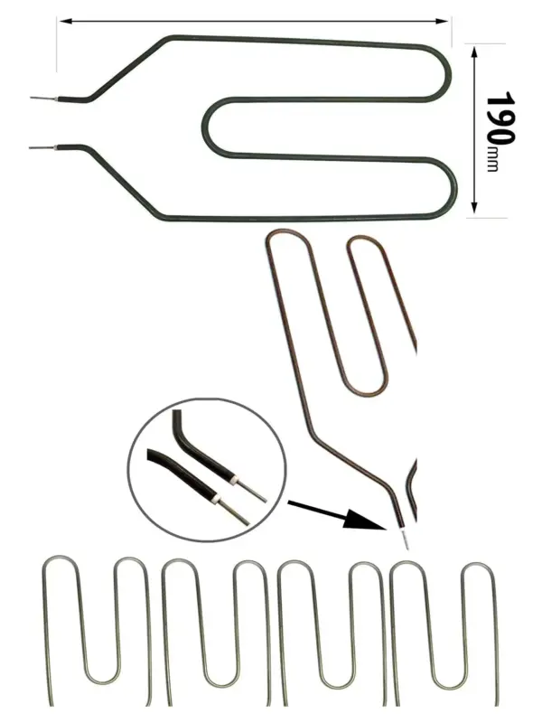 Hotpoint 850W Night Storage Heater Element, Crank Neck, 2‑Pin