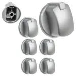 Hotpoint CIM53KCAIXGB Oven Knob Set – 4 Silver/Inox Replacements