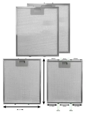 Hotpoint Cooker Hood Aluminium Mesh Vent Filter – Pack of 2