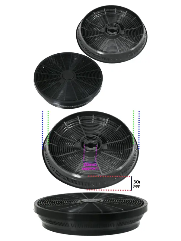 Hotpoint Kitchen Hood Carbon Charcoal Filter – 2 Pack Vent Replacement