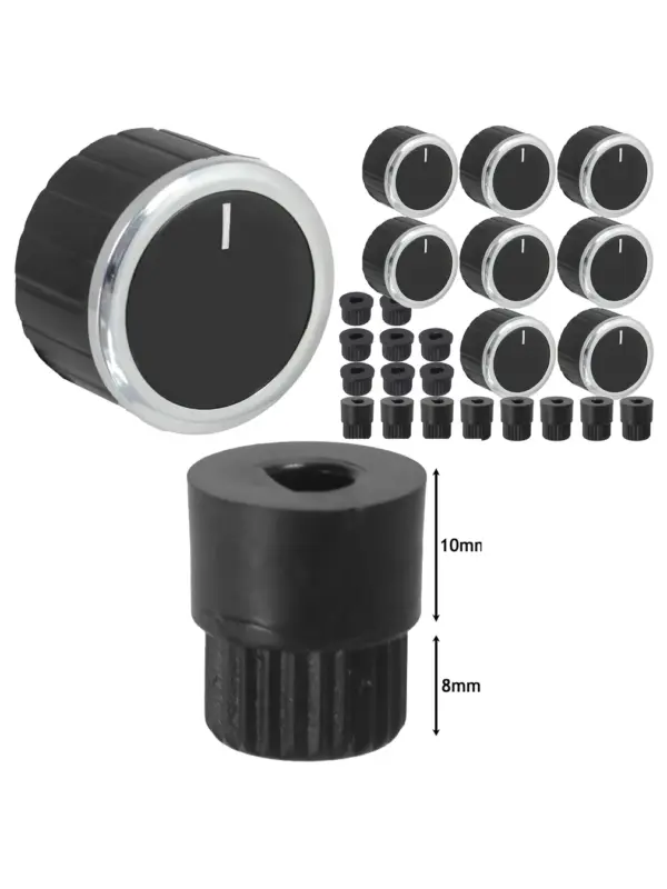 Hotpoint Oven Control Knob Set with Adapters Black Pack of 8