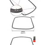 Hotpoint Oven Door Gasket Kit – Rubber Seal, Clips & Glue 445x350mm