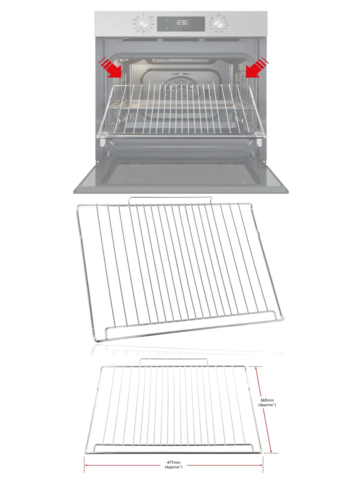 Hotpoint Oven Grill Shelf 477x363mm Replacement Part - Genuine C00385308