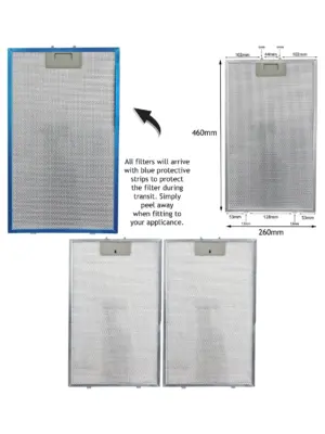 Howdens Lamona LAM2501 Metal Mesh Hood Filter – 460×260mm, 2 Pack