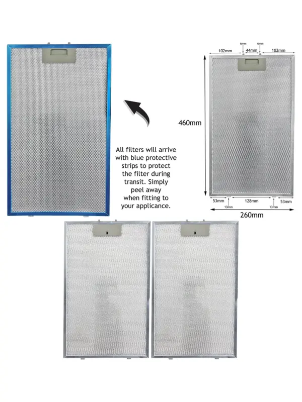 Howdens Lamona LAM2501 Metal Mesh Hood Filter – 460×260mm, 2 Pack