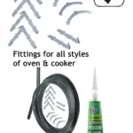 HOWDENS Lamona Oven Door Seal 3 m Silicone Glue Cut‑to‑Size Clips