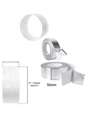 HVAC Vent Connector Kit - 5 Hose Adapters + 45m Aluminum Foil Tape