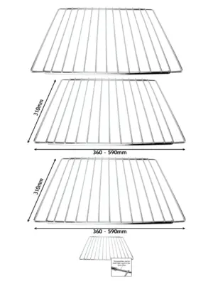 Hygena Adjustable Extendable Oven Shelf – 310‑590mm, Pack of 2