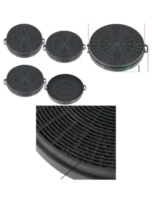 Hygena Carbon Charcoal Vent Filter Set – 4 for Kitchen Extractor Hood