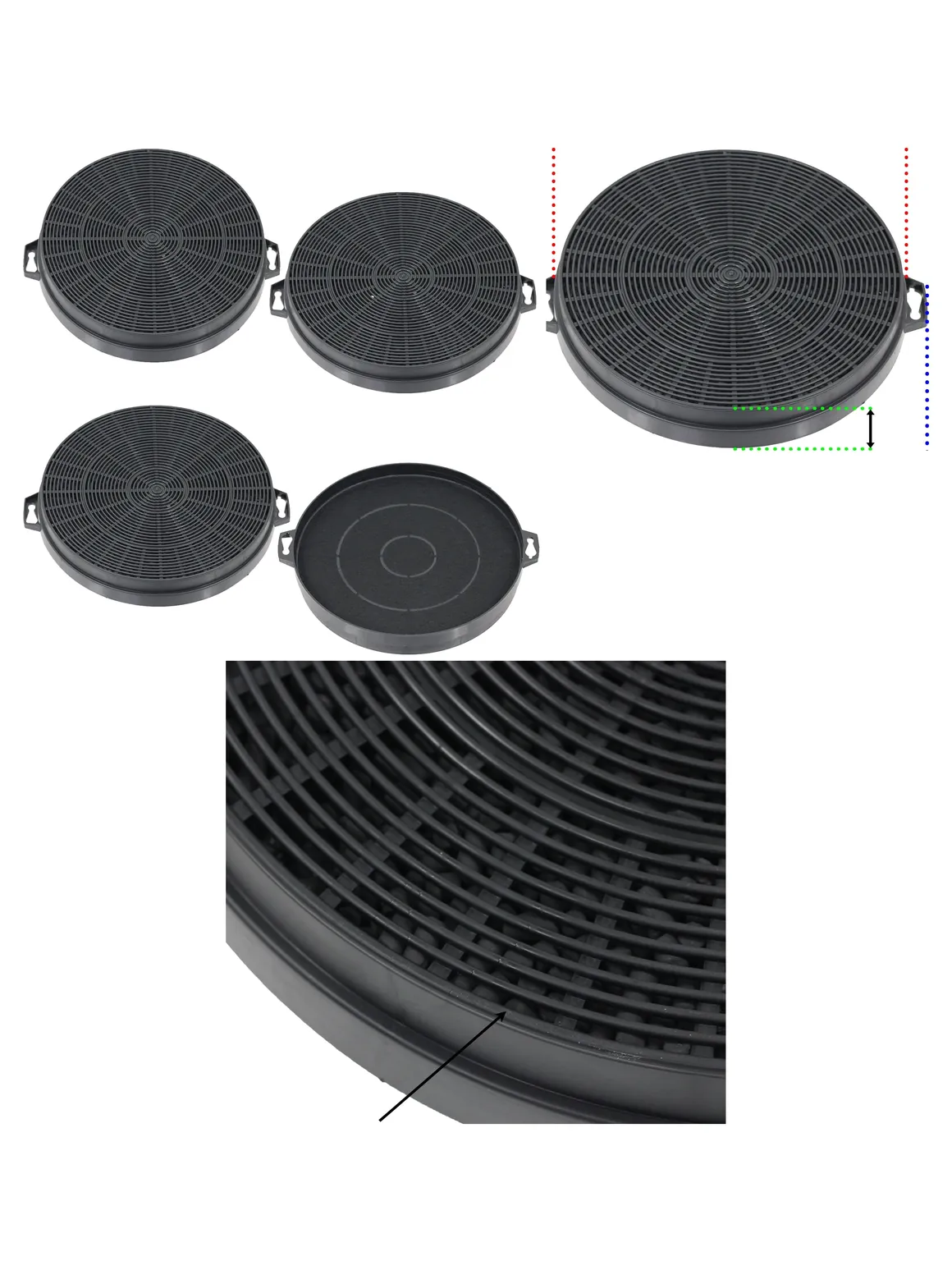 Hygena Carbon Charcoal Vent Filter Set – 4 for Kitchen Extractor Hood