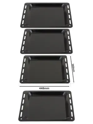Hygena Enamel Baking Tray Set – 2 Large Oven Pans 448×360×25mm