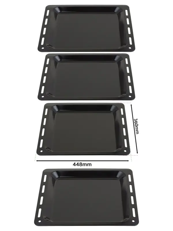 Hygena Enamel Baking Tray Set – 2 Large Oven Pans 448×360×25mm