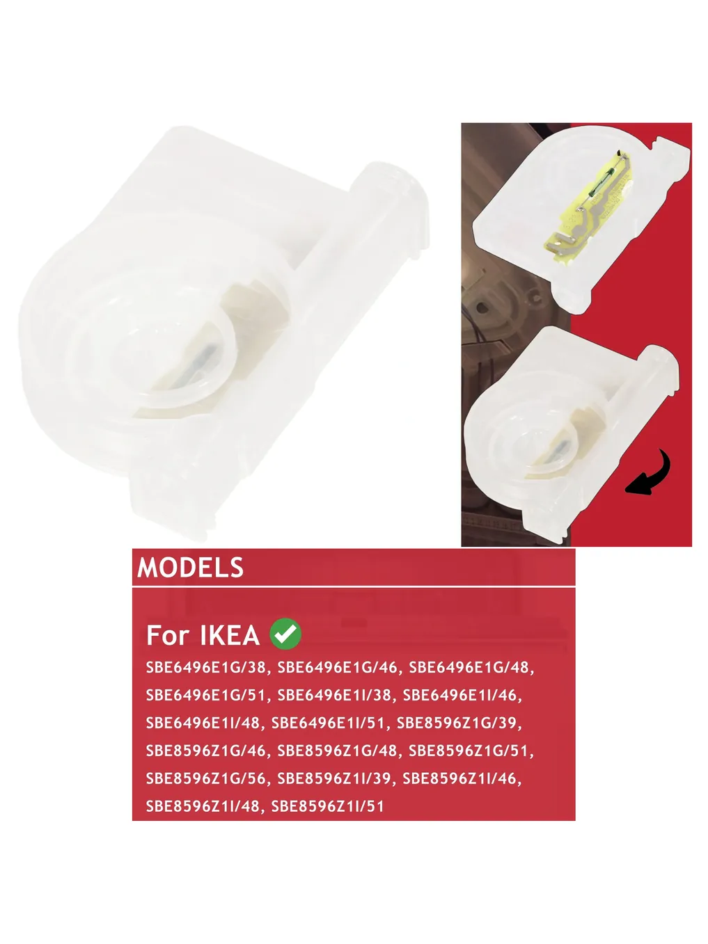 IKEA Dishwasher Air Break Flow Meter & Reed Switch for SBE649/859