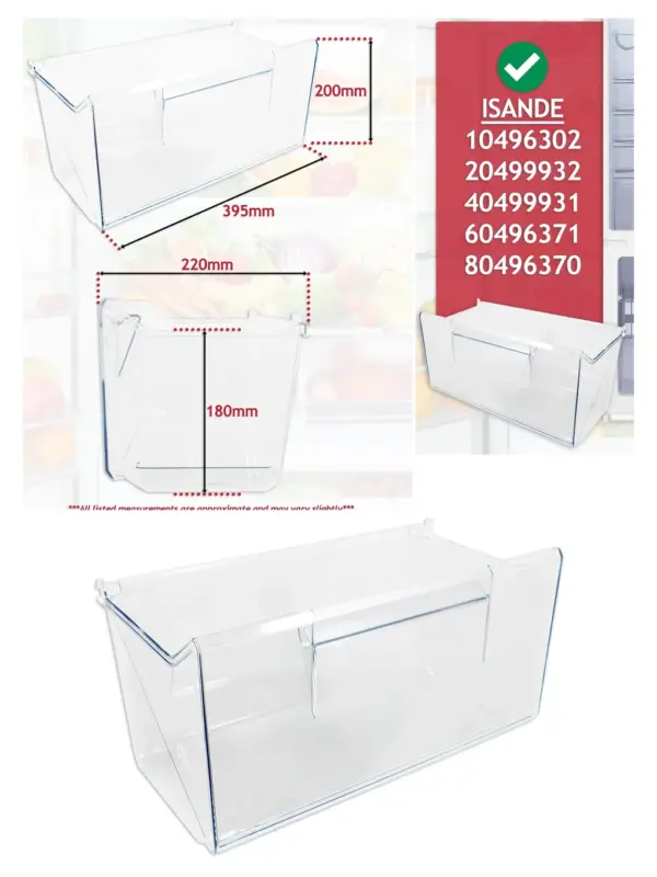 IKEA Isande Bottom Drawer Shelf Box for Fridge Freezer Storage