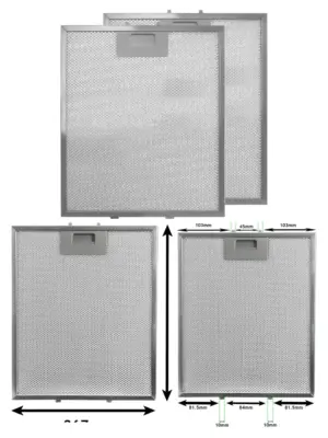 Indesit Cooker Hood Vent Filter – Aluminum Mesh, Pack of 2