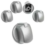 Indesit FIM Oven Control Knob Replacement Silver/Inox 2 Pack