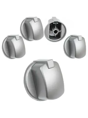 Indesit FIM Oven Control Knob Replacement Silver/Inox 2 Pack
