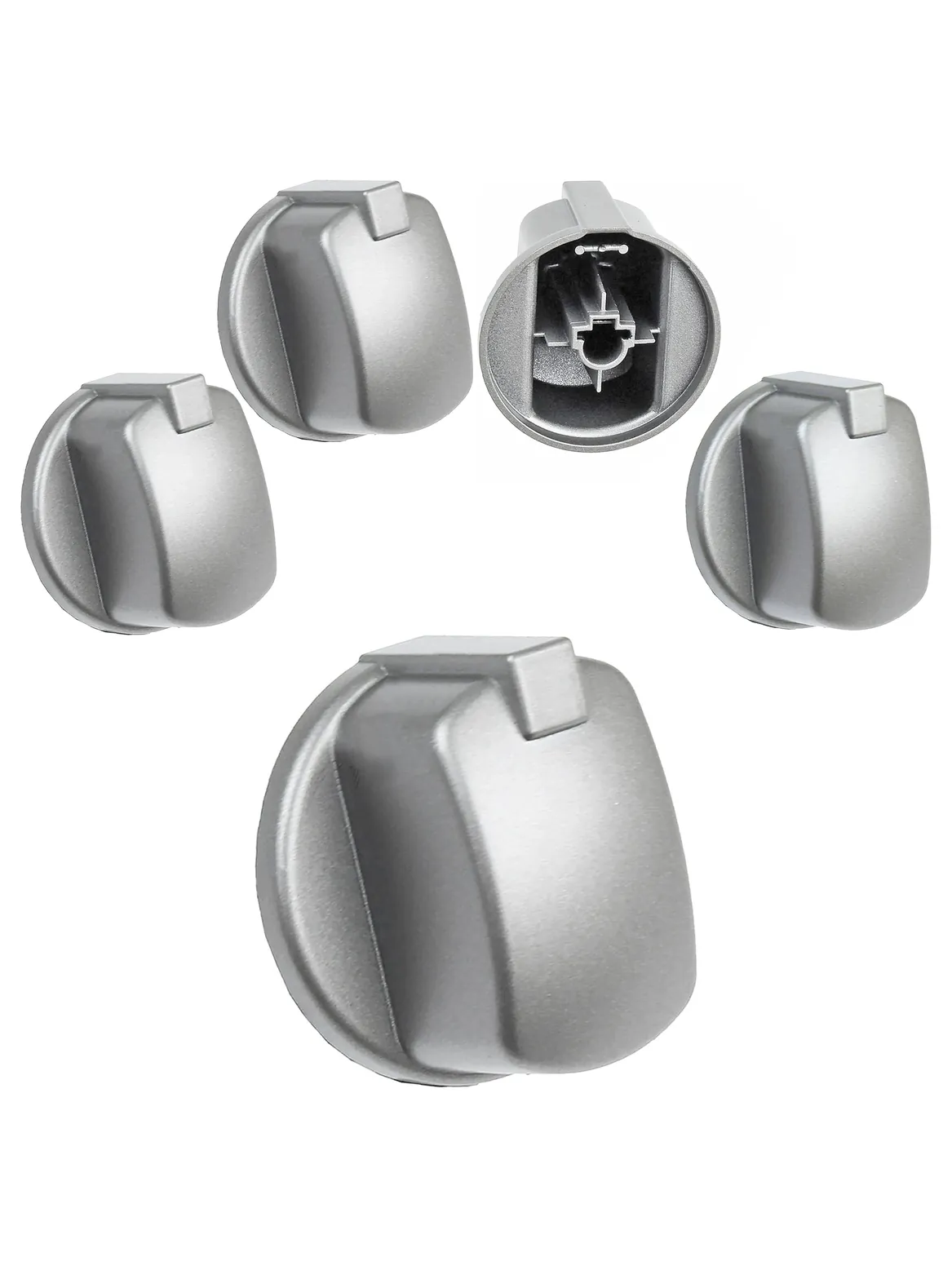 Indesit FIM Oven Control Knob Replacement Silver/Inox 2 Pack