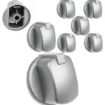Indesit FIM Oven Control Knob Set – 5 Silver/Inox Buttons