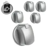 Indesit FIM Oven Replacement Control Knob Set – 3 Silver/Inox Buttons