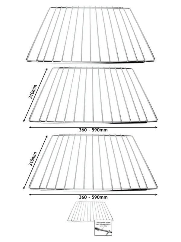 Indesit Oven Adjustable Shelf Set – Extendable Rack 310‑590mm