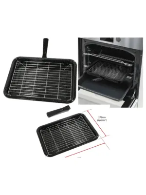 Indesit Oven Grill Pan Set with Rack & Detachable Handle