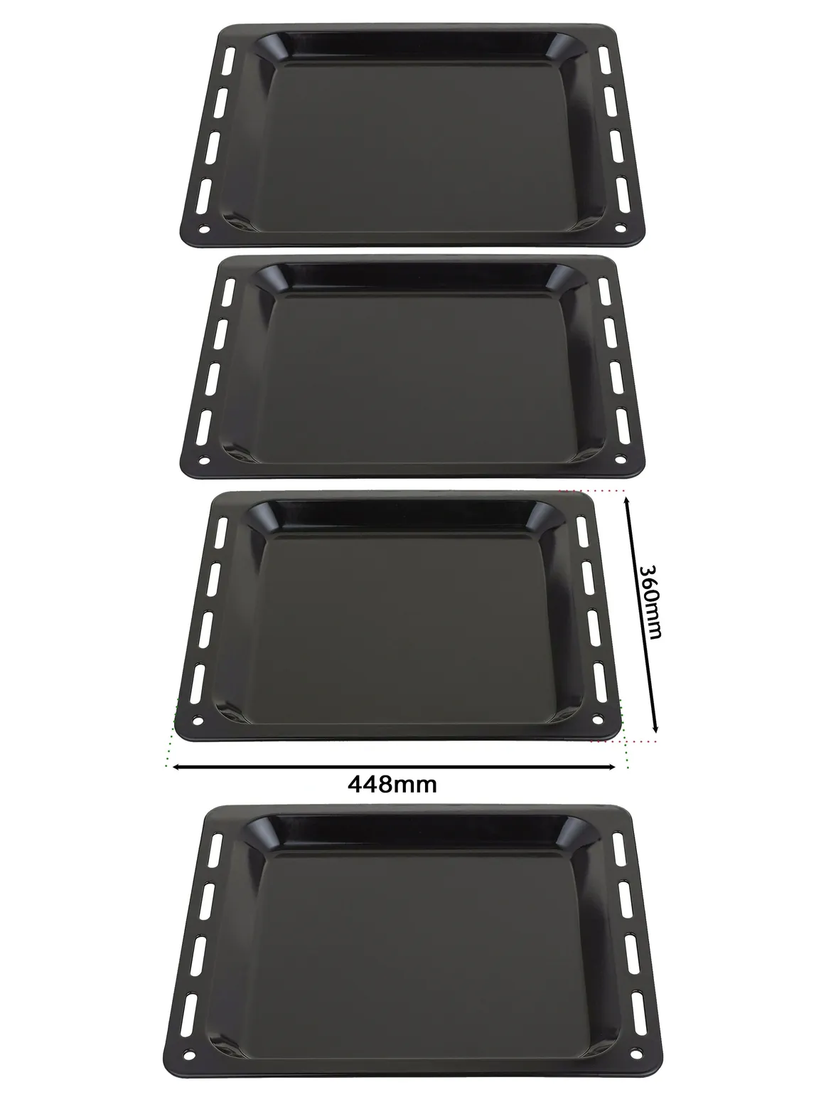 Indusit Oven Baking Tray Set – Enamel Pan 448×360×25 mm