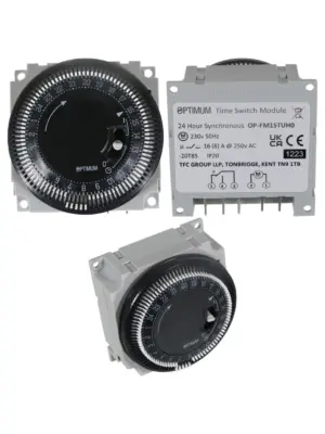 Industrial 24-Hour Synchronous Timer with Manual Override – OP-FM1STUH0