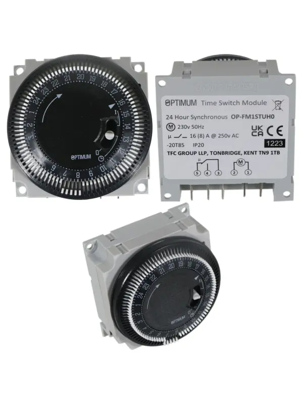 Industrial 24-Hour Synchronous Timer with Manual Override – OP-FM1STUH0
