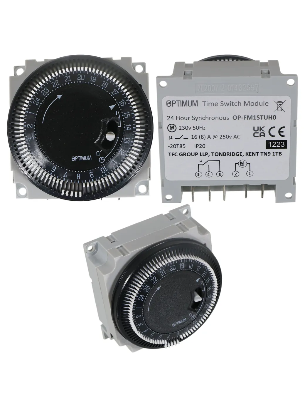 Industrial 24-Hour Synchronous Timer with Manual Override – OP-FM1STUH0