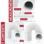Insulated Dryer Vent Hose 4×2.5m PVC & Aluminum Foil Duct + Clamp Clips