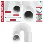 Insulated PVC AC Vent Hose 6m x 2.5m Aluminum Foil Duct
