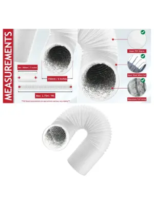Insulated PVC HVAC Vent Hose with Aluminum Foil – 6×2.5m Flexible Duct