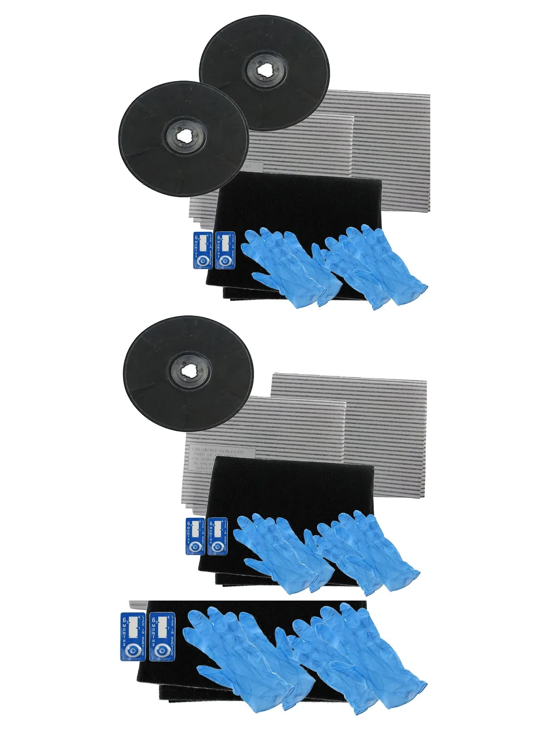 John Lewis EFF57 Carbon & Grease Filter Kit – 230×20 mm, 2‑Pack