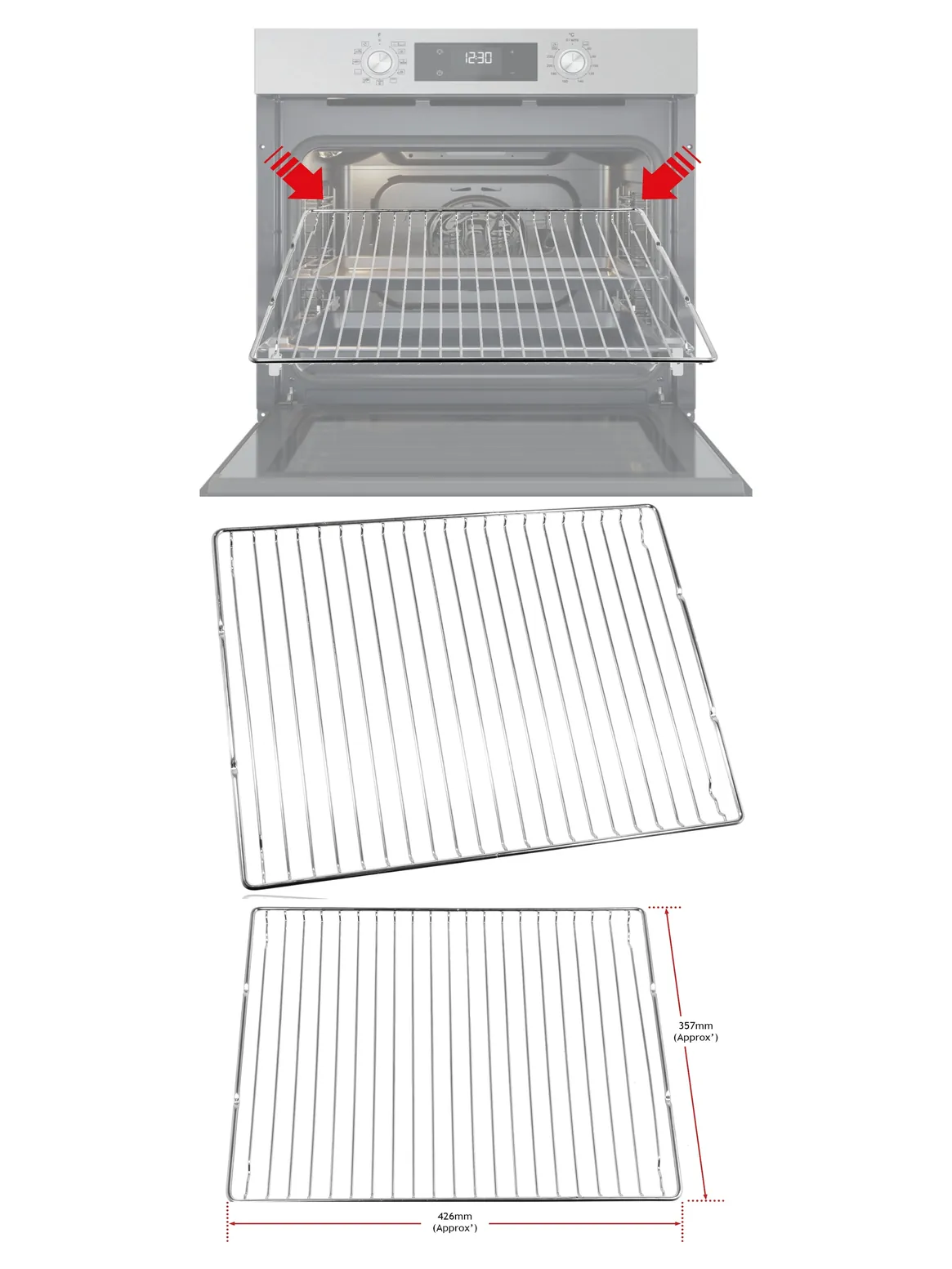 John Lewis Oven Grill Shelf 426×357mm – Fits JLBIOS607-609