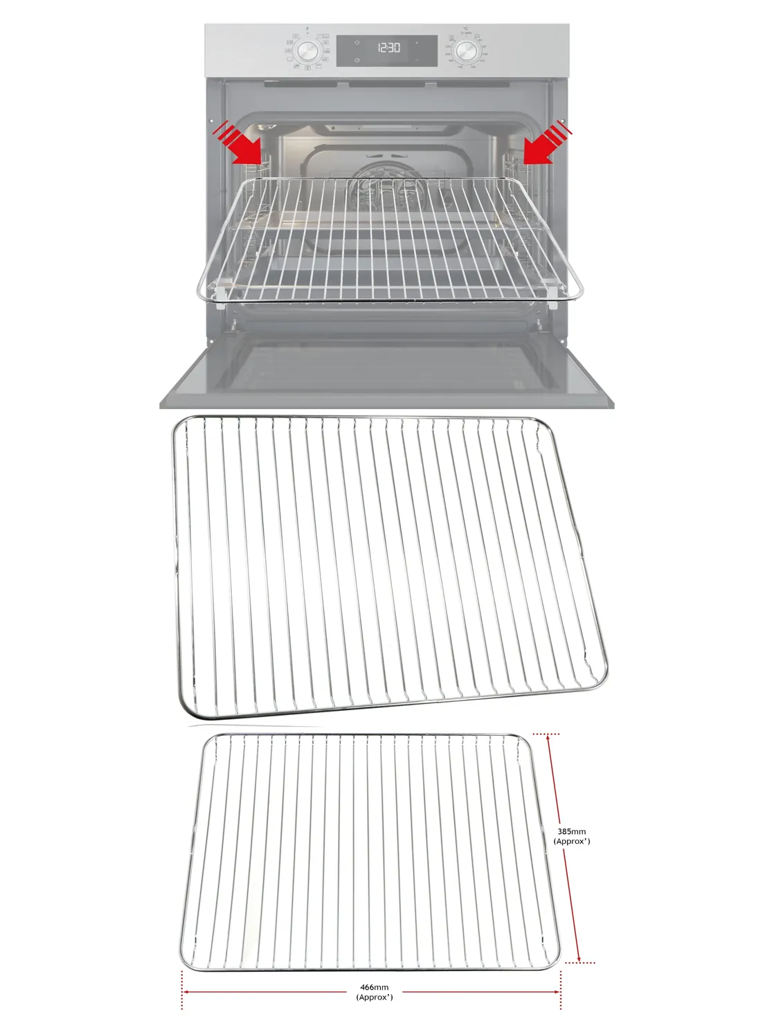 John Lewis Oven Grill Shelf 466x385mm – Fits JLBIC03, JLBIC04, JLBIMW