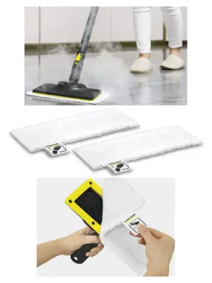 Karcher EasyFix Microfiber Floor Cloths for Steam Cleaners – 2 White