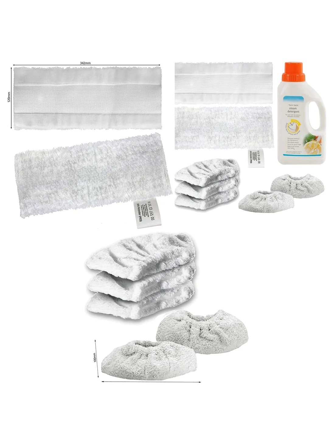 Karcher Easyfix Steam Cleaner 2 Floor Pads, 5 Covers + 500ml Detergent