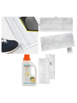 Karcher EasyFix Steam Cleaner Set: 2 Floor Pads + 500ml Detergent