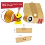 Karcher WD3/WD3P/MV3 Vacuum Dust Bag & Filter – Pack of 10 + Fresheners