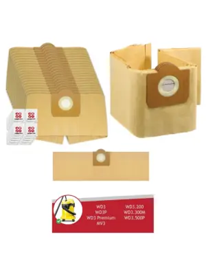 Karcher WD3/WD3P/MV3 Wet/Dry Dust Bags – 20 Pack + Freshener Tabs
